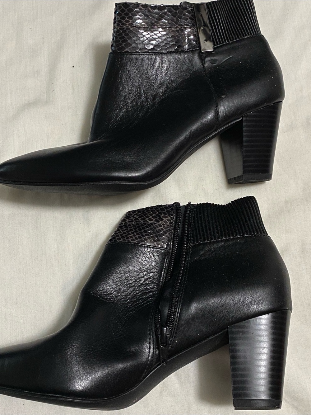 Alfani Step N Flex Palessa Black Leather Ankle Boots Size 8M